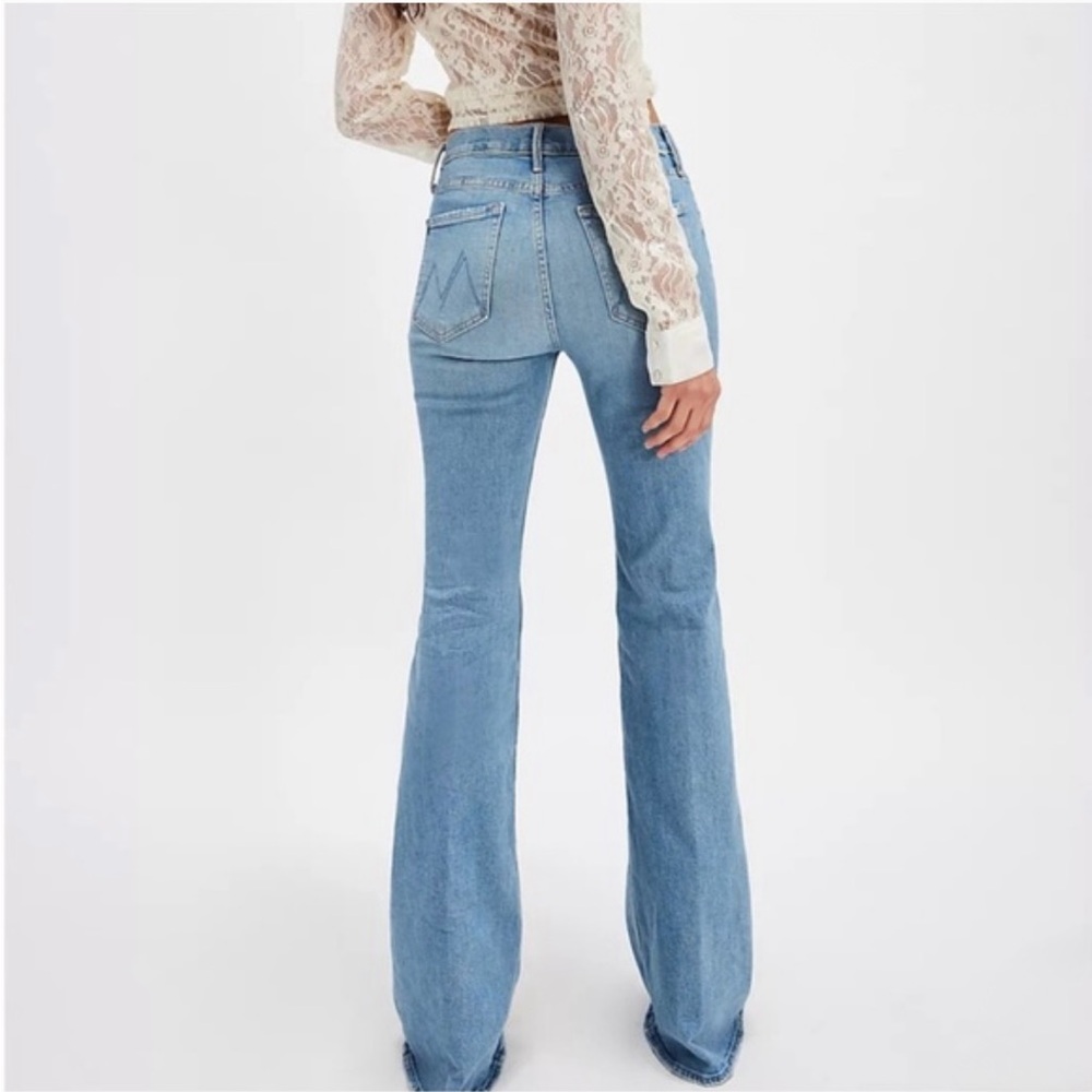MOTHER Medium Blue Flare Jeans Wide Leg